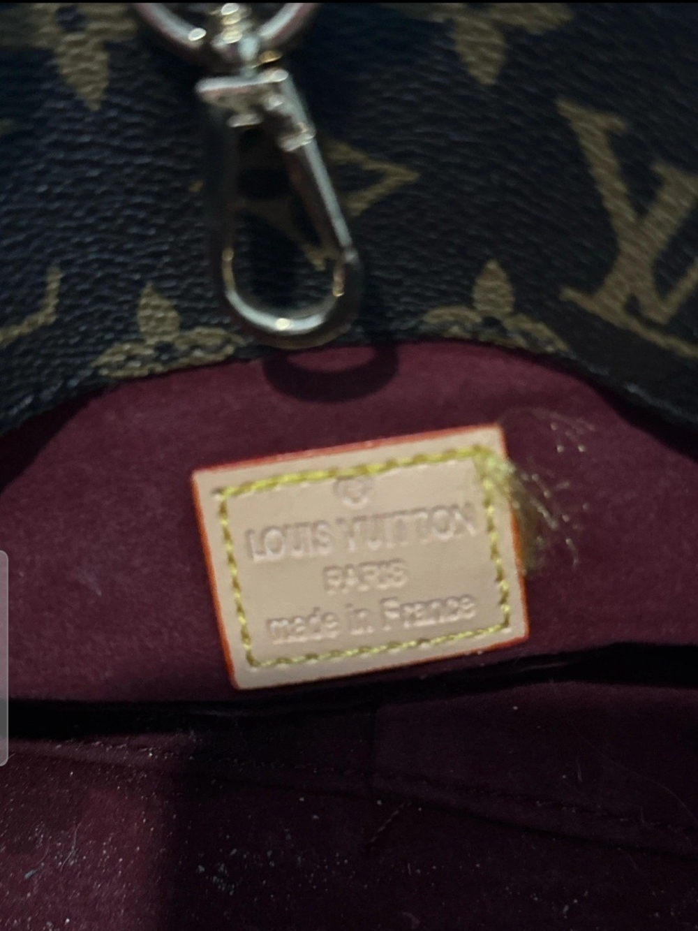 Lv. Monogram Canvas Satchel with Tan Handle - Picture 6 of 6